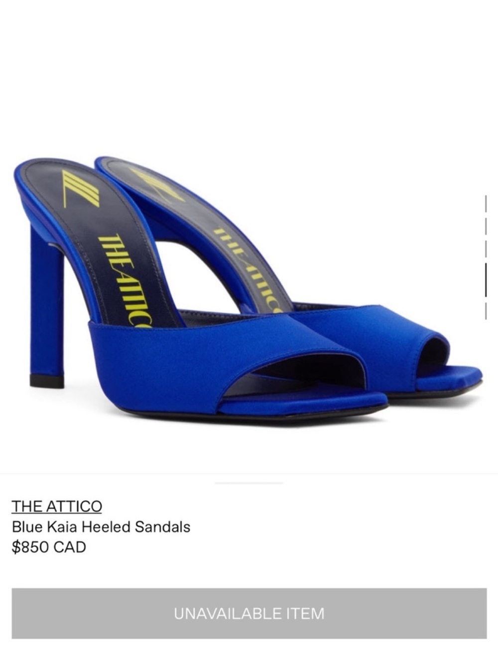 The Attico Blue Kaia Heeled Sandals 110mm - Picture 2 of 7